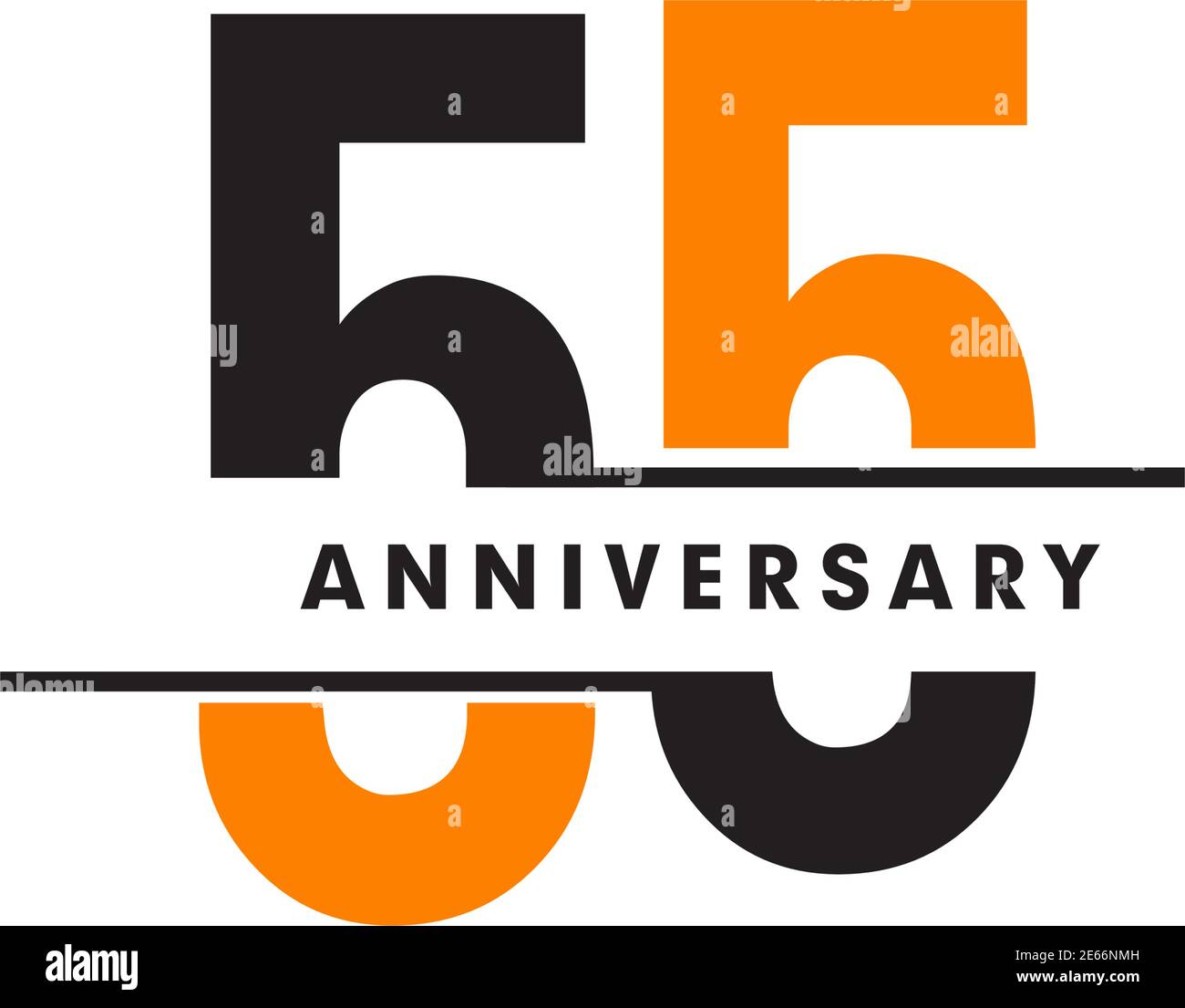 55th celebrating anniversary emblem logo design inspiration vector