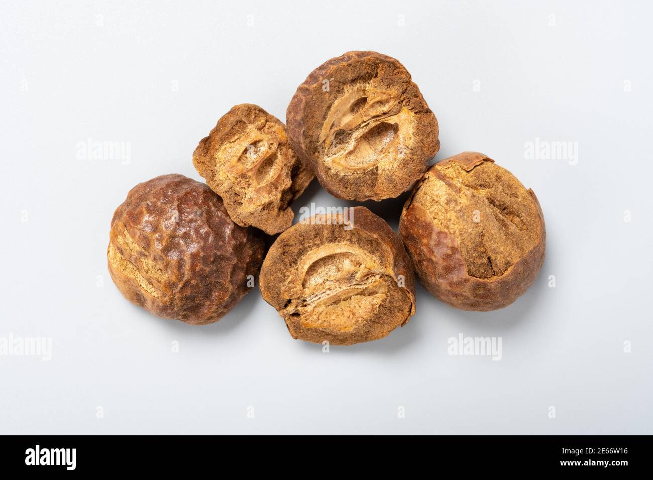 top view ChaoChuanLianZi or Toosendan Fructus or Fried Szechwan Chinaberry Fruit Stock Photo