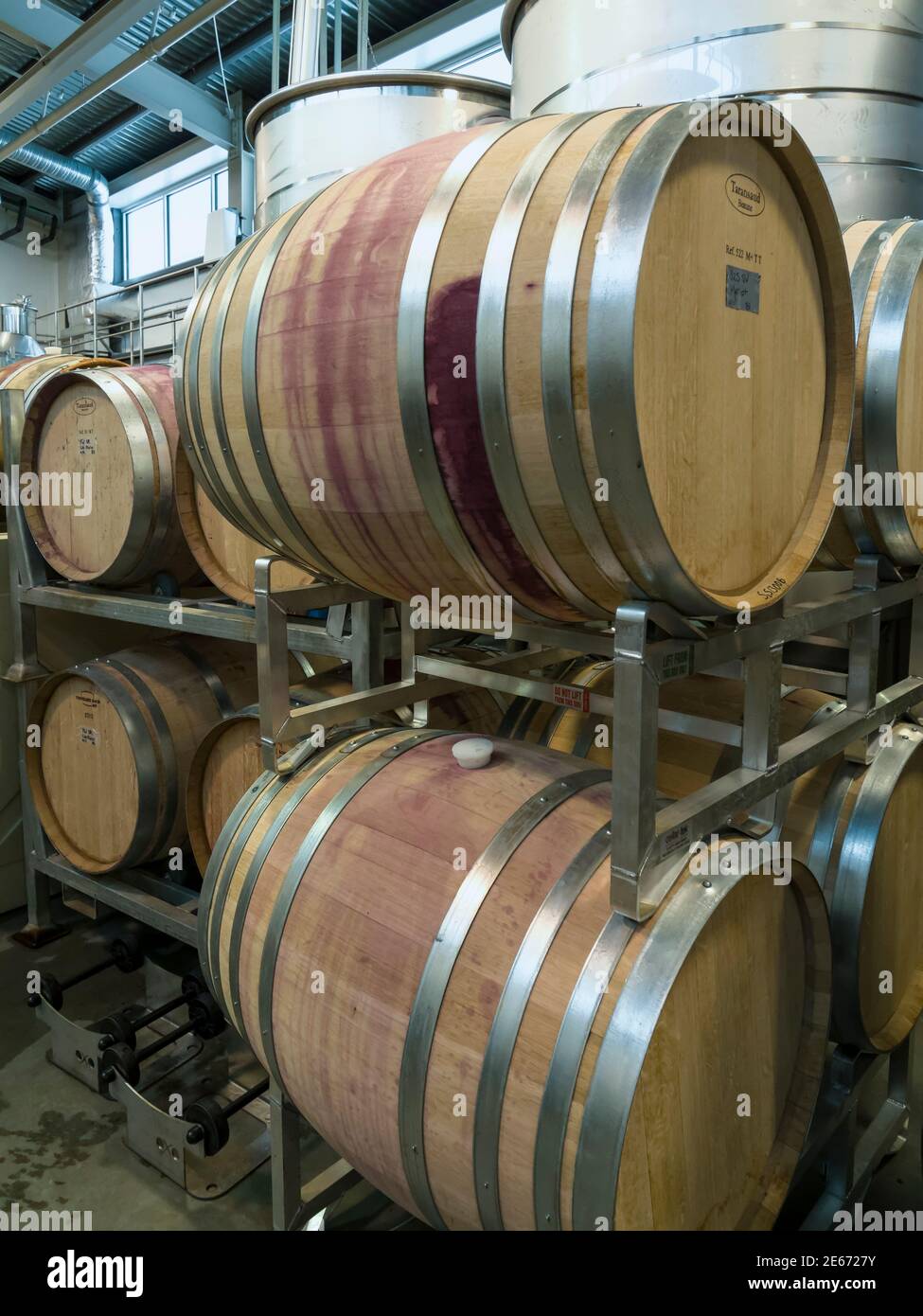 Wine barrels, Tantalus Vineyard Winery, Kelowna, British Columbia