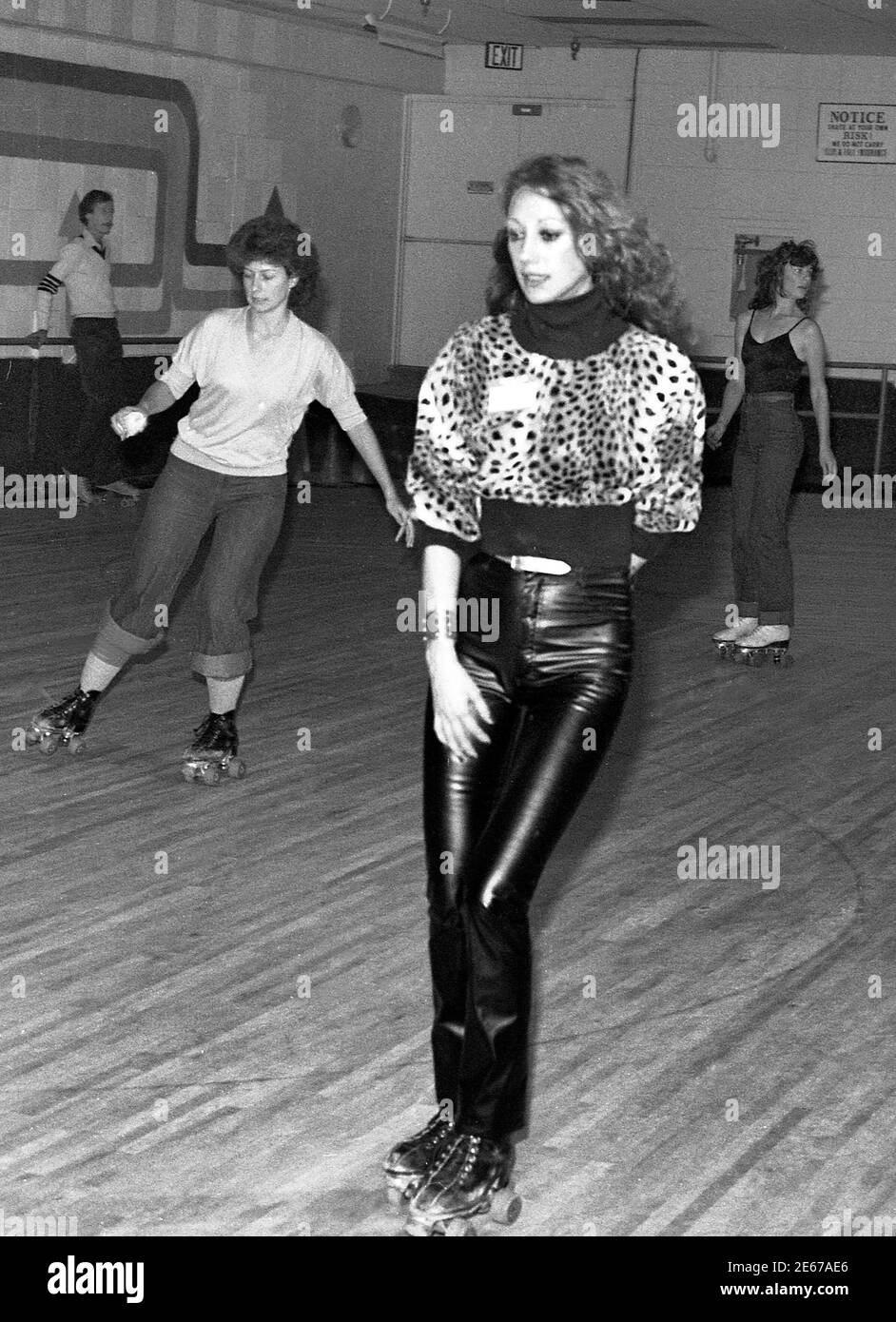 Marisa Berenson at ERA fundraiser event at Flippers Roller Boogie Palace in Los Angeles, 1978 Stock Photo