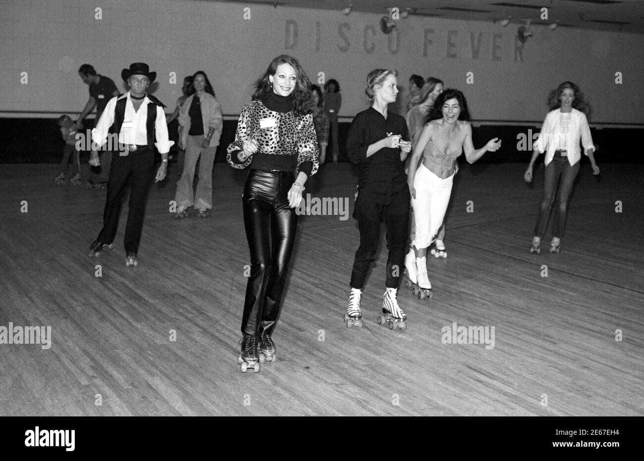 Marisa Berenson at Fliippers Roller Boogie Palace in West Hollywood, CA, 1978 Stock Photo