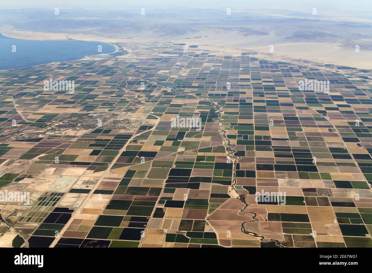 Agricultural farm land is shown surrounding the town of Calipatria in California May 31, 2015. California is enduring its worst drought on record.  REUTERS/Mike Blake Stock Photo