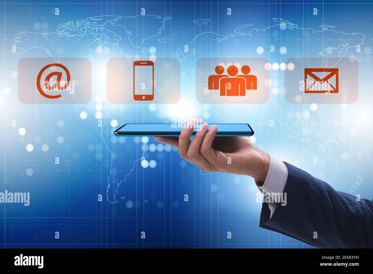 Communication concept with the key contact means Stock Photo Alamy