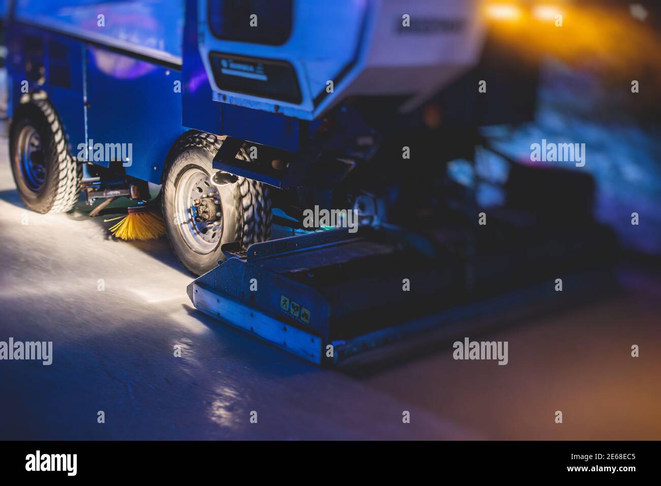 An ice resurfacing machine, ice resurfacer on a ice rink, resurfacing