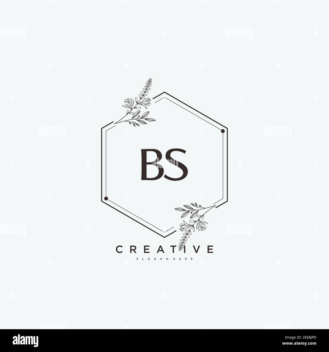 BS Beauty vector initial logo art, handwriting logo of initial signature, wedding, fashion, jewerly, boutique, floral and botanical with creative temp Stock Vector