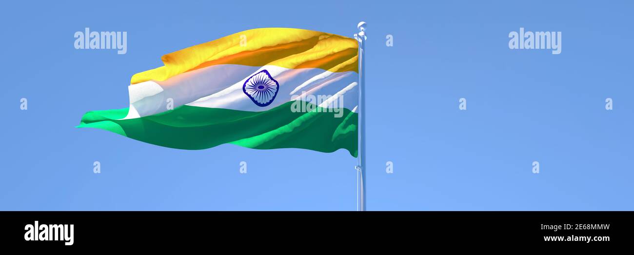 Realistic indian flag waving in hi-res stock photography and images - Alamy