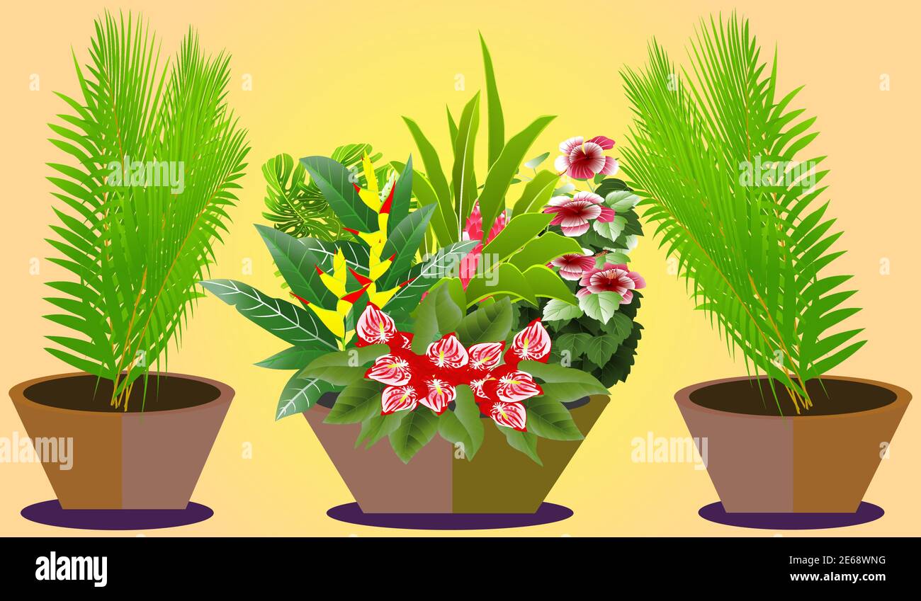 realistic tropical background Stock Vector