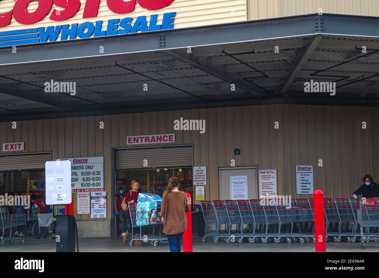 Augusta, Ga USA 01 07 21 Lady without a face masks shops at Costco