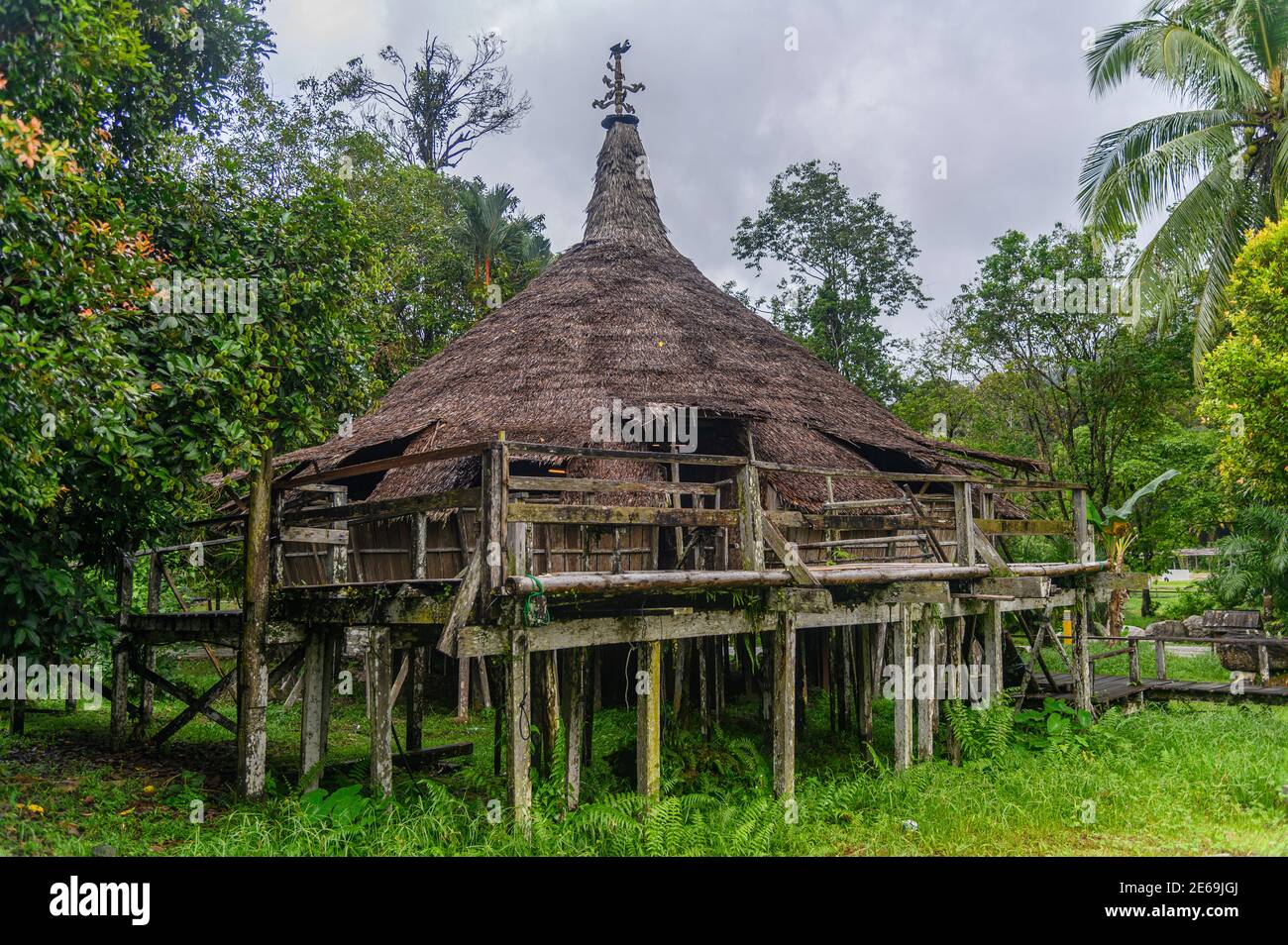 Bidayuh Longhouse at the Sarawak Cultural Village Stock Photo Alamy