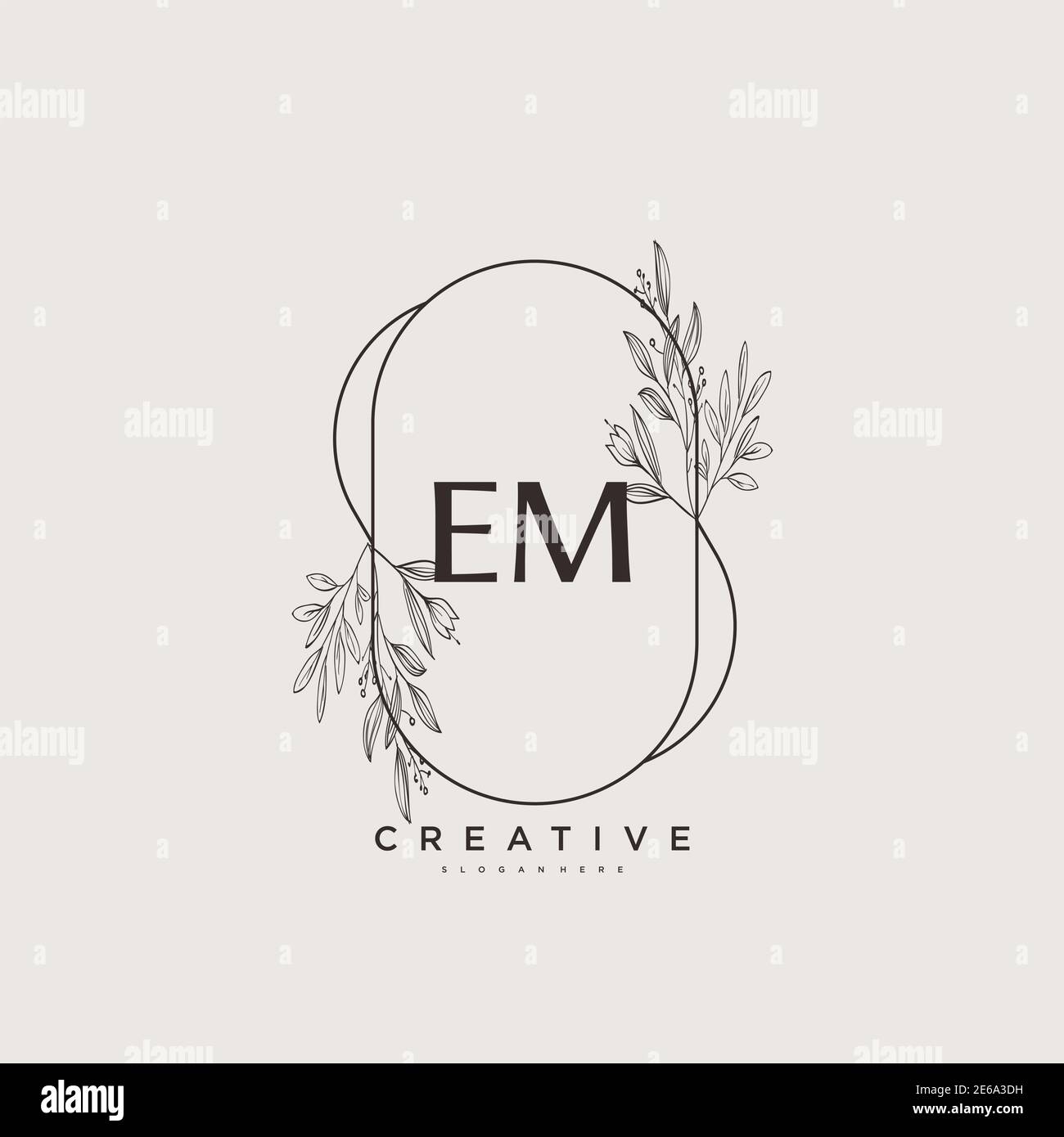 EM Beauty vector initial logo art, handwriting logo of initial signature,  wedding, fashion, jewerly, boutique, floral and botanical with creative  temp Stock Vector Image \u0026 Art - Alamy, image size:1300x1390