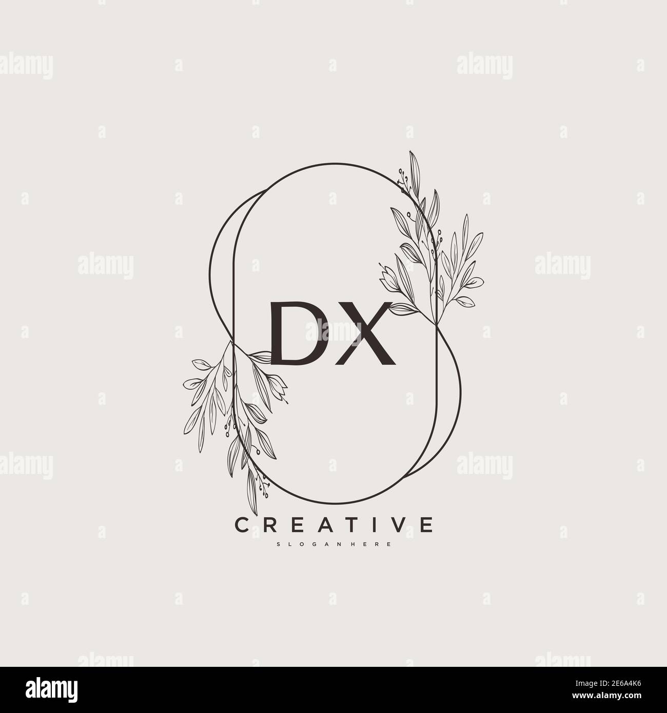 DX Beauty vector initial logo art, handwriting logo of initial signature, wedding, fashion, jewerly, boutique, floral and botanical with creative temp Stock Vector