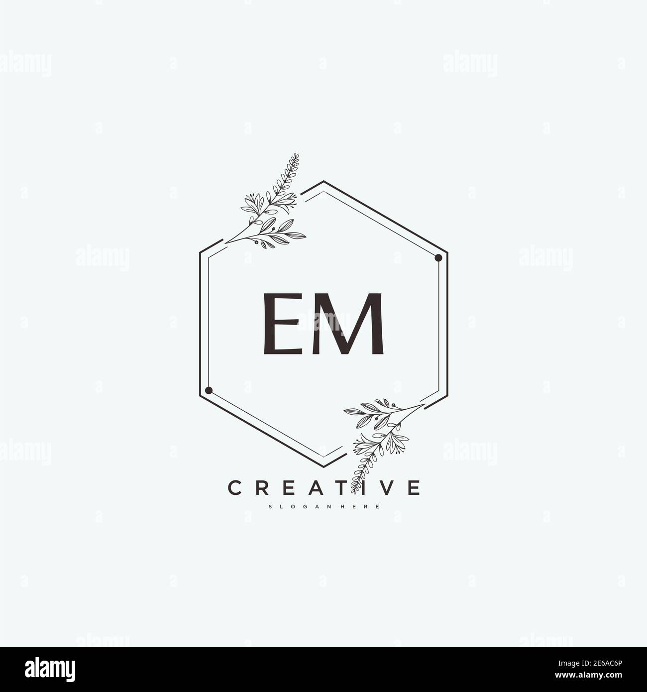 EM Beauty vector initial logo art, handwriting logo of initial signature,  wedding, fashion, jewerly, boutique, floral and botanical with creative  temp Stock Vector Image \u0026 Art - Alamy, image size:1300x1390