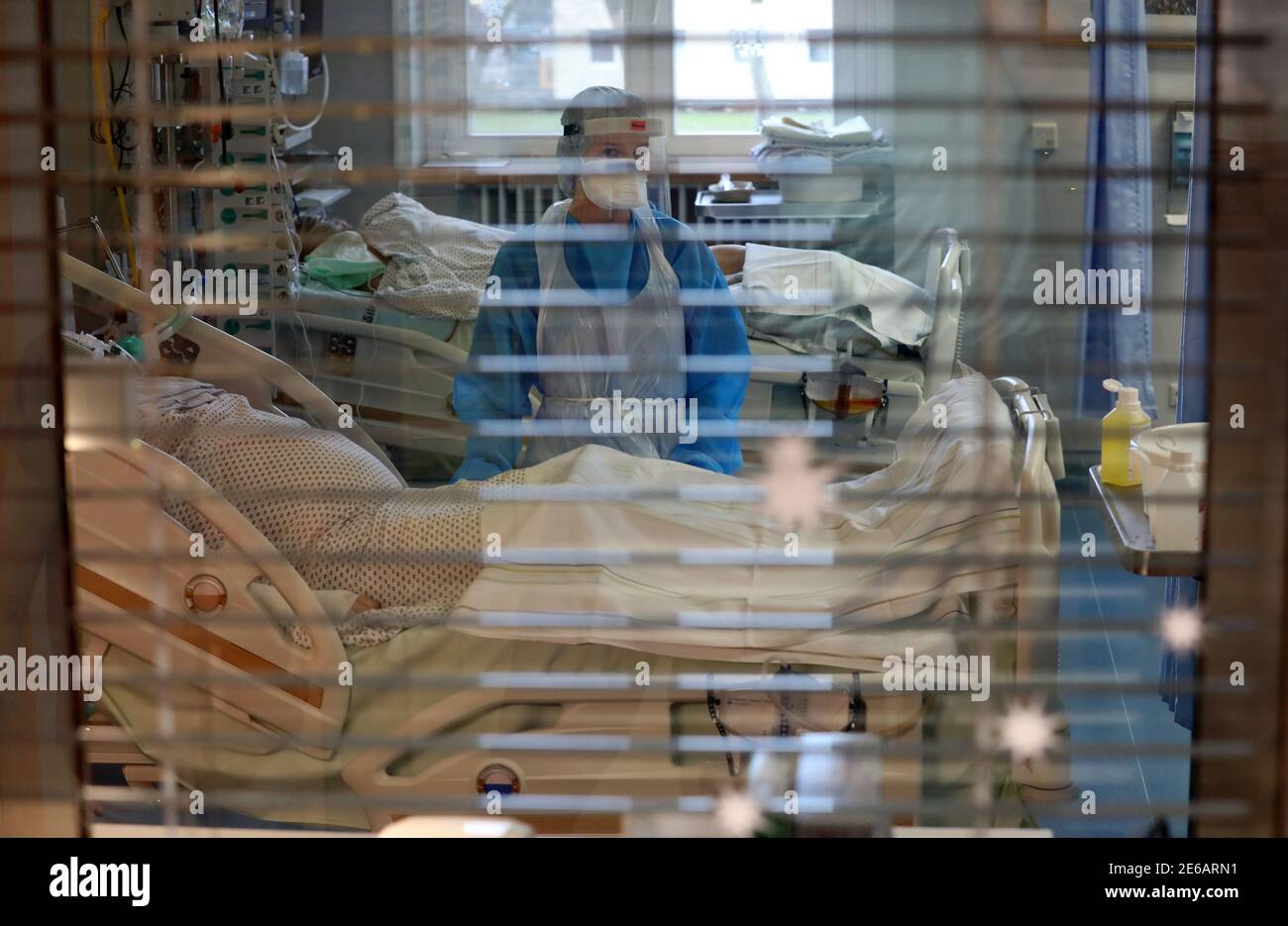 Rostock, Germany. 22nd Jan, 2021. Nurse Nele Ehlert stands in the