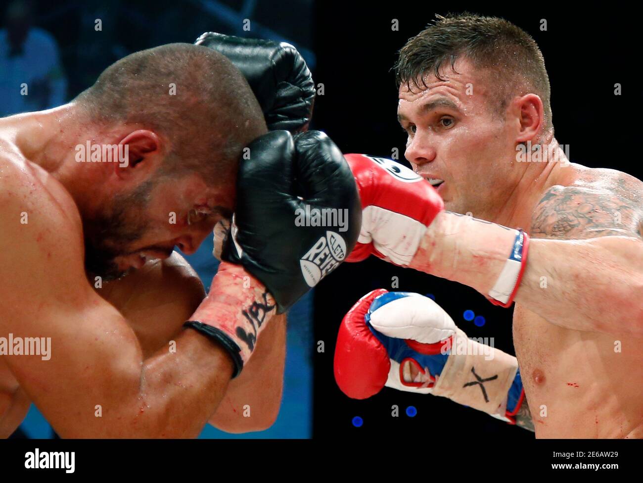 Martin Murray Of England R Punches Domenico Spada Of Italy During Their Wbc Middleweight Silver Belt Fight In Monaco October 25 14 Reuters Eric Gaillard Monaco s Sport Boxing Stock Photo Alamy