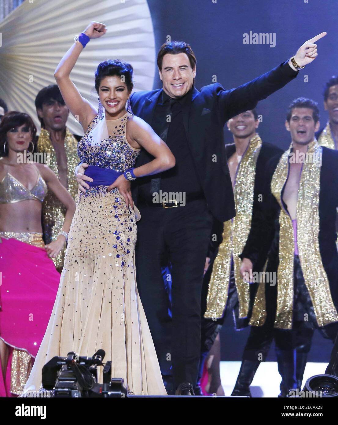 John Travolta And Priyanka Chopra High Resolution Stock Photography and