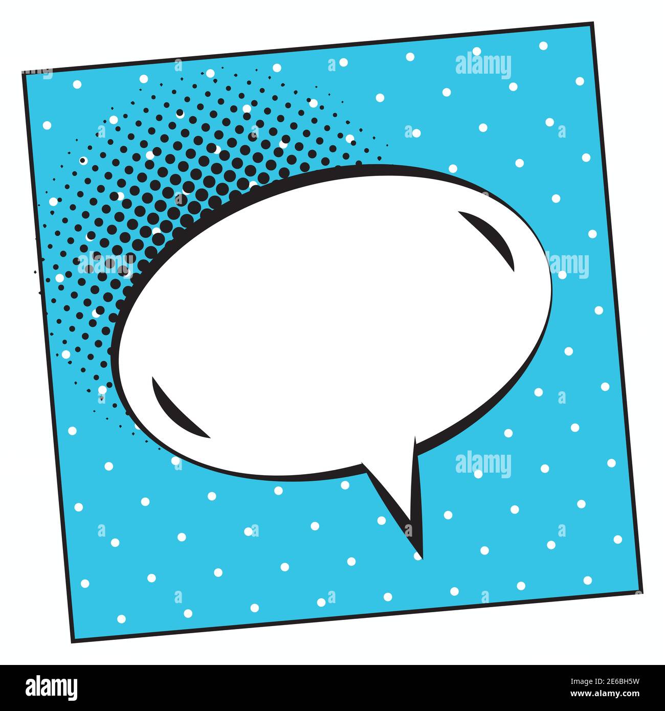 retro speech bubble drawn pop art style in blue background vector ...