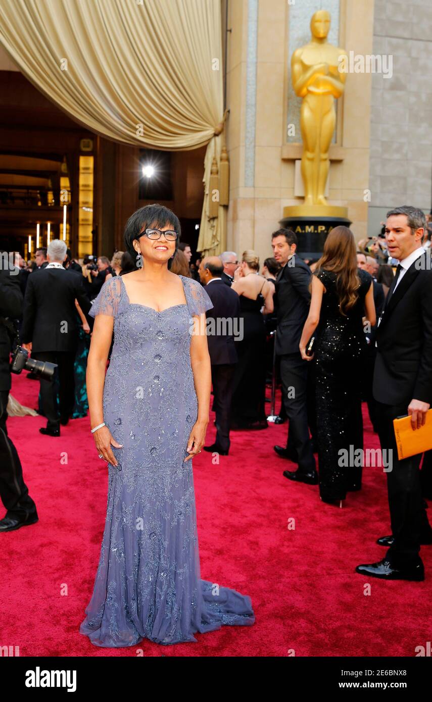Academy of Motion Picture Arts and Sciences President Cheryl Boone Isaacs arrives  at the 86th Academy Awards in Hollywood, California March 2, 2014.  REUTERS/Mike Blake (UNITED STATES - Tags: ENTERTAINMENT) (OSCARS-ARRIVALS) Stock Photo
