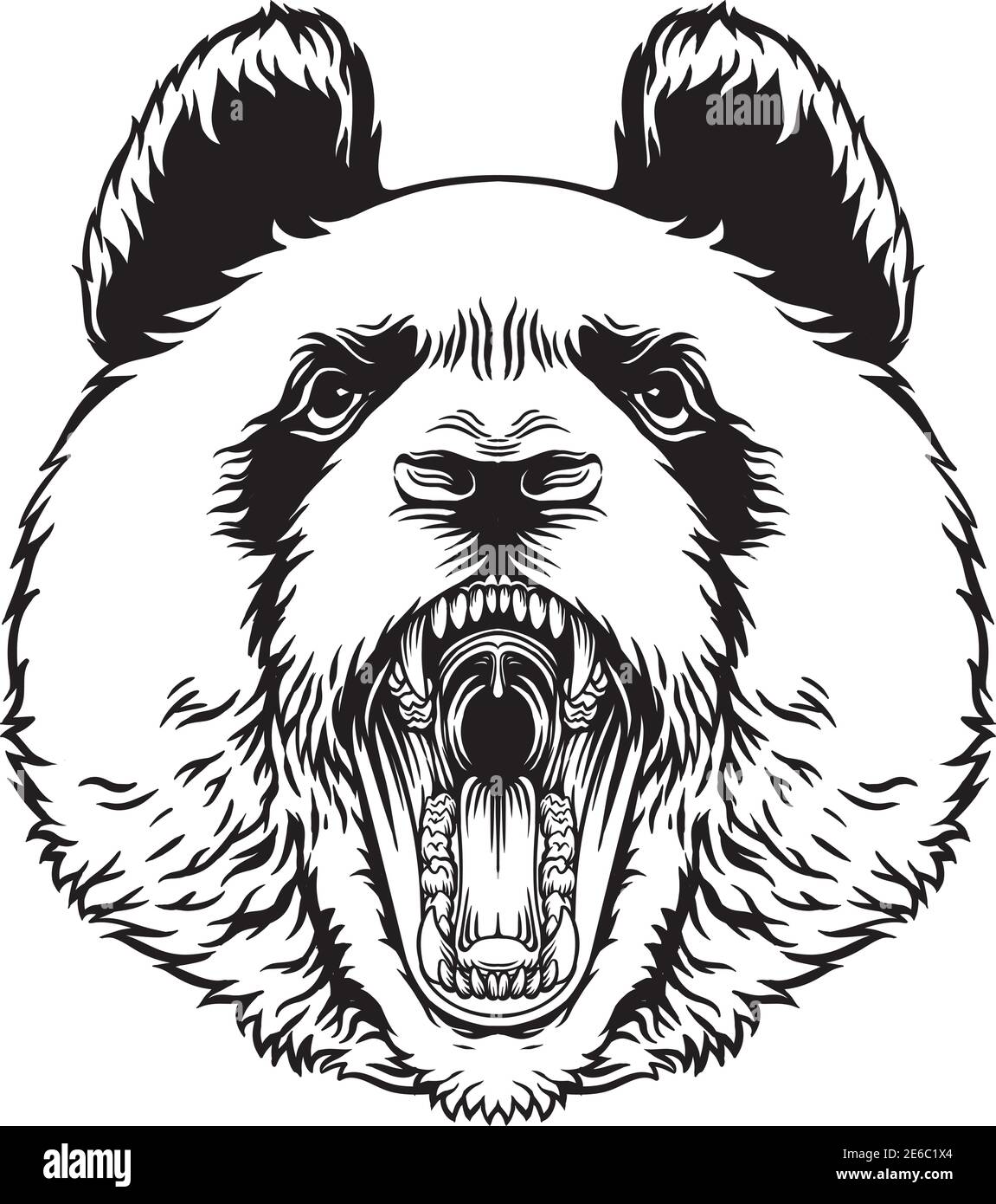 Angry Roaring Panda Head Vector Mascot Character Stock Vector Image & Art -  Alamy