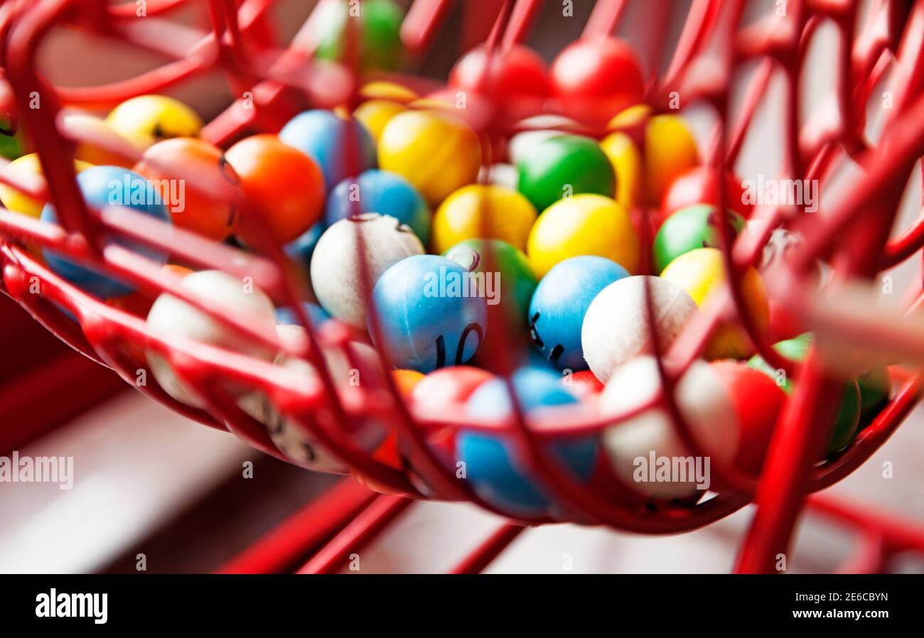 lots of balls for bingo games Stock Photo Alamy