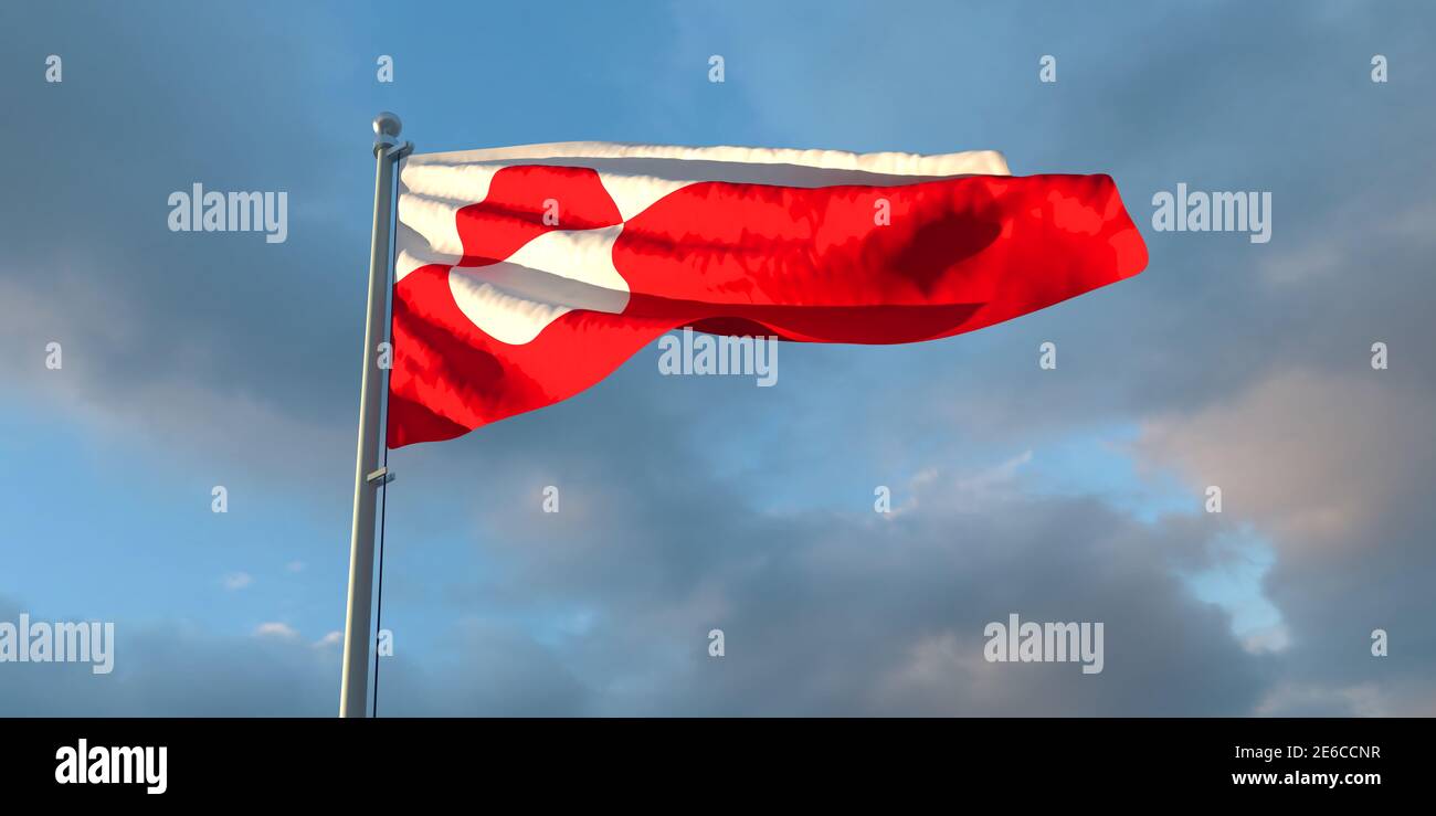 3d rendering of the national flag of the Greenland Stock Photo - Alamy