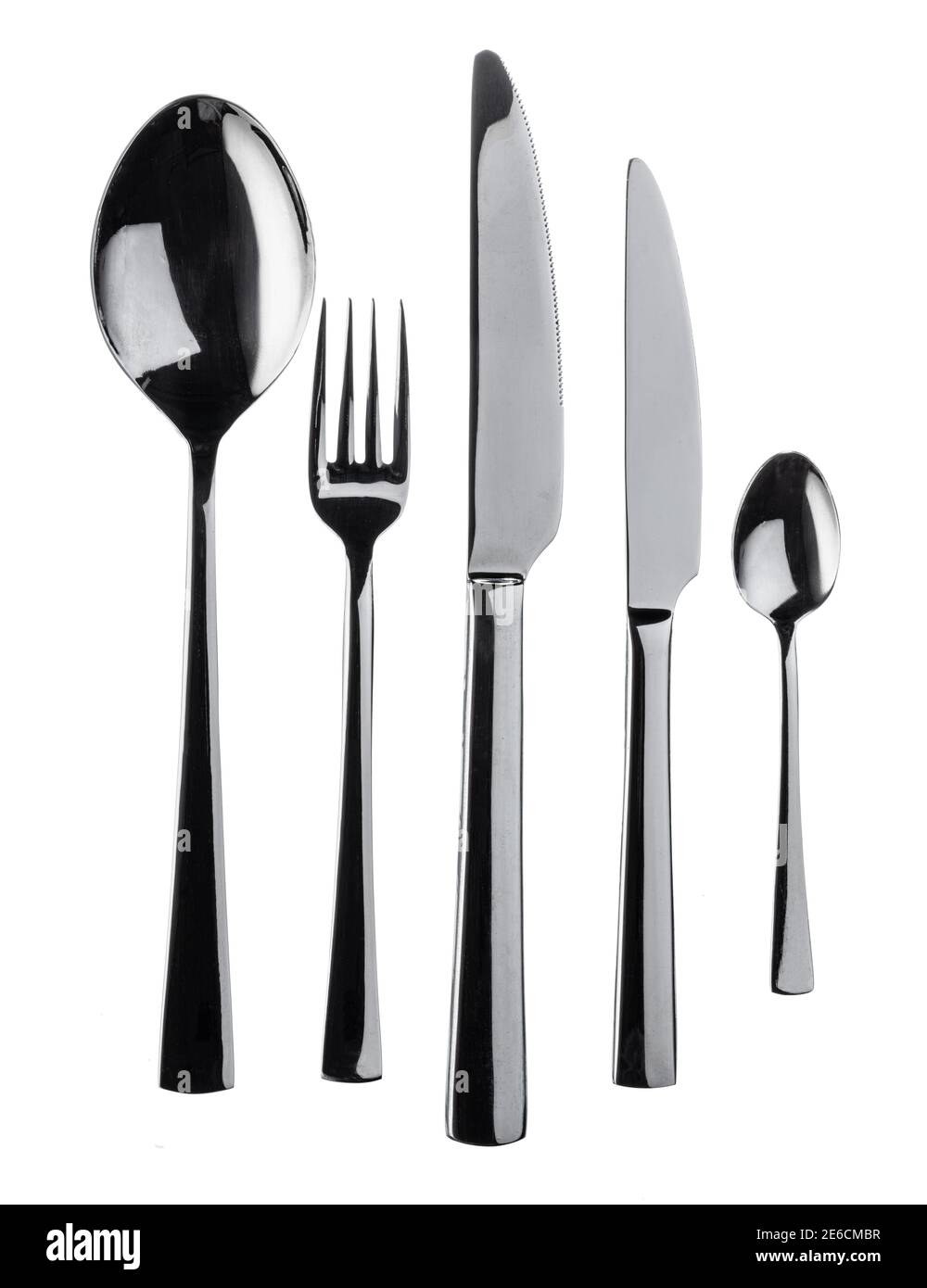 Set of silverware isolated on white background Stock Photo Alamy