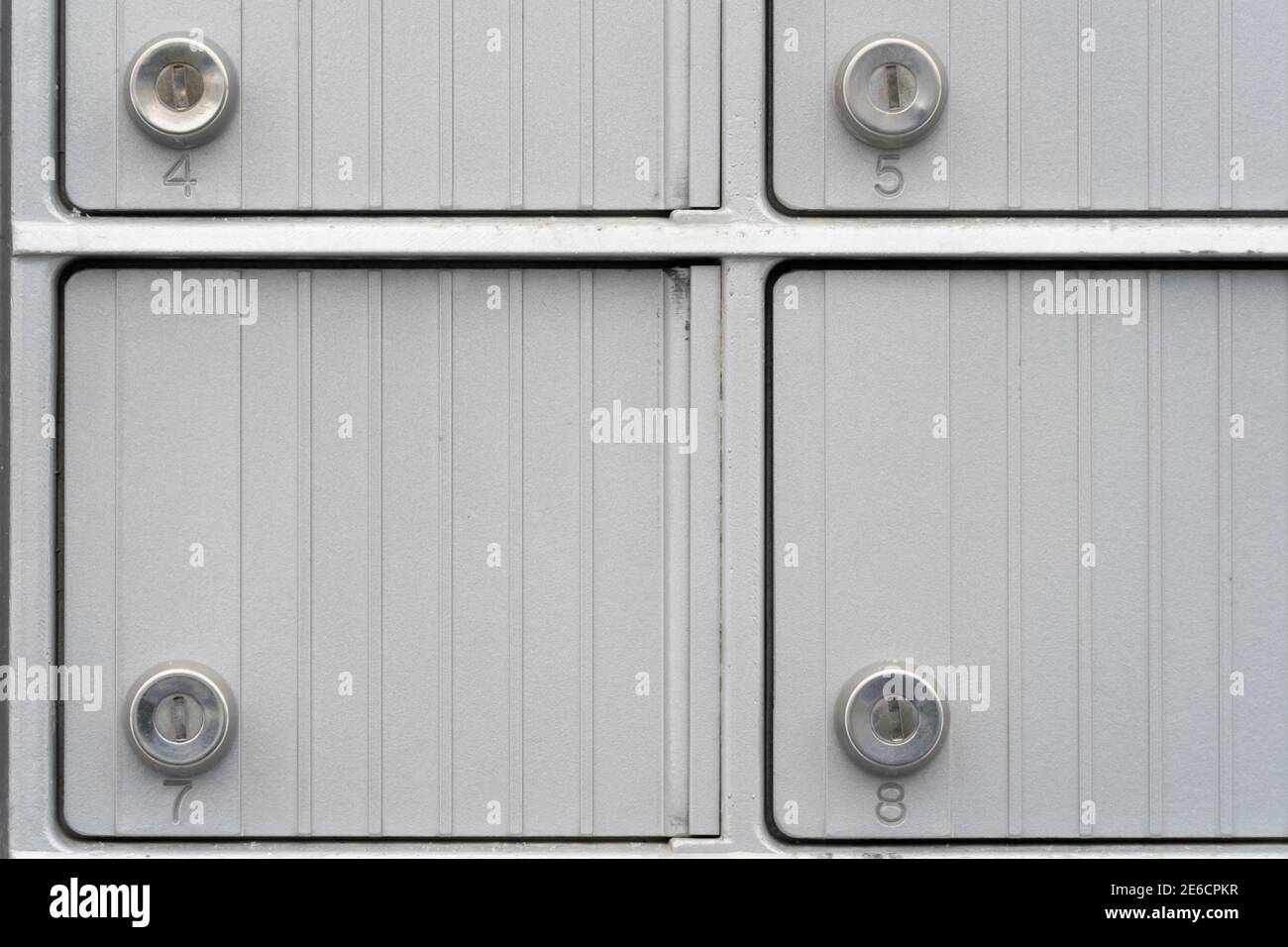 Residential developments Area postal boxes for mail and packages Stock Photo
