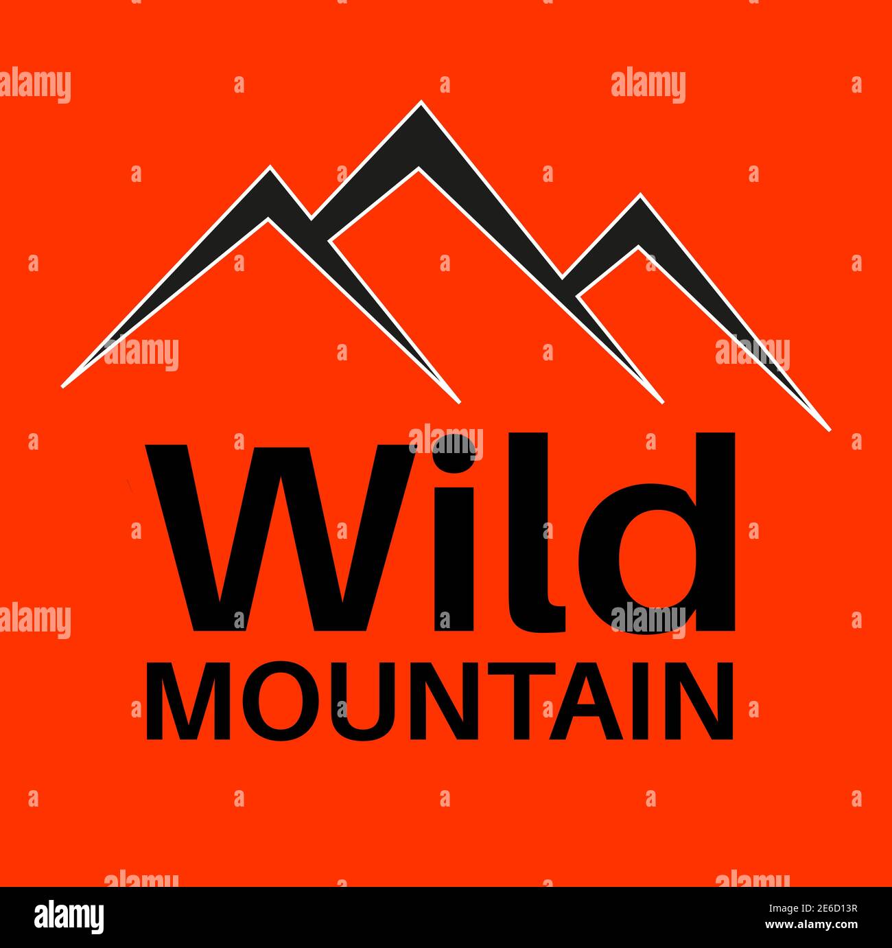 Wild Mountain Logo Design Stock Vector