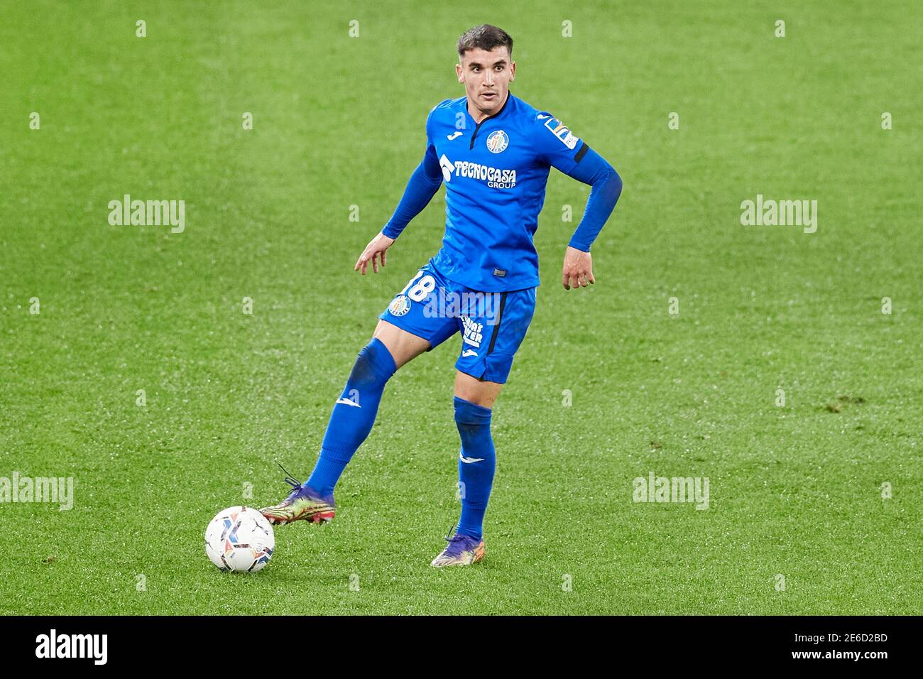 Bilbao, Spain. 25 January, 2021. Mauro Arambarri of Getafe CF in action during the La Liga match between Athletic Club Bilbao and Getafe FC played at Stock Photo