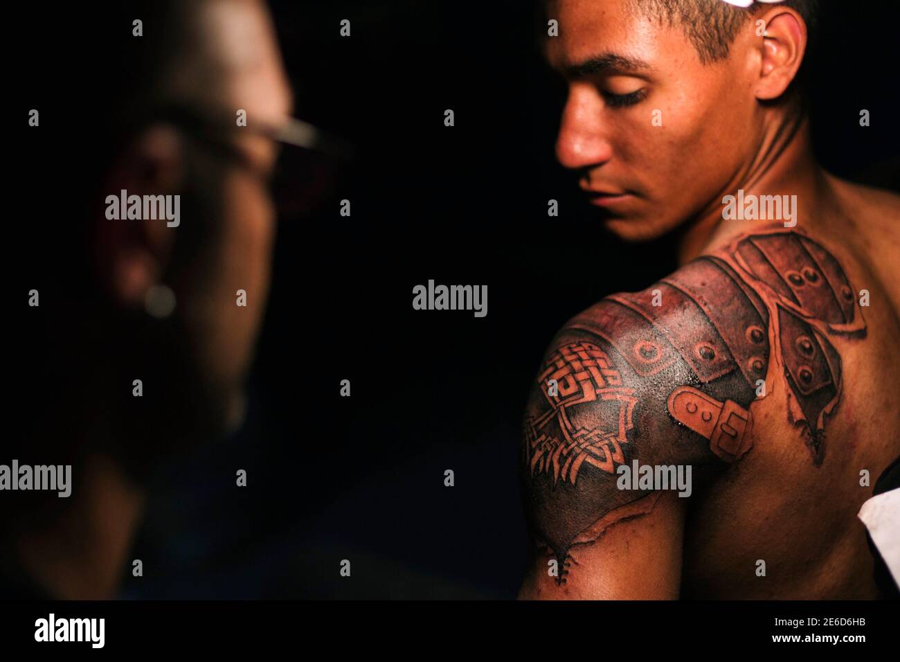 Tattoo Artist Make Roman Numerals Tattoo Stock Photo 1381566797   Shutterstock