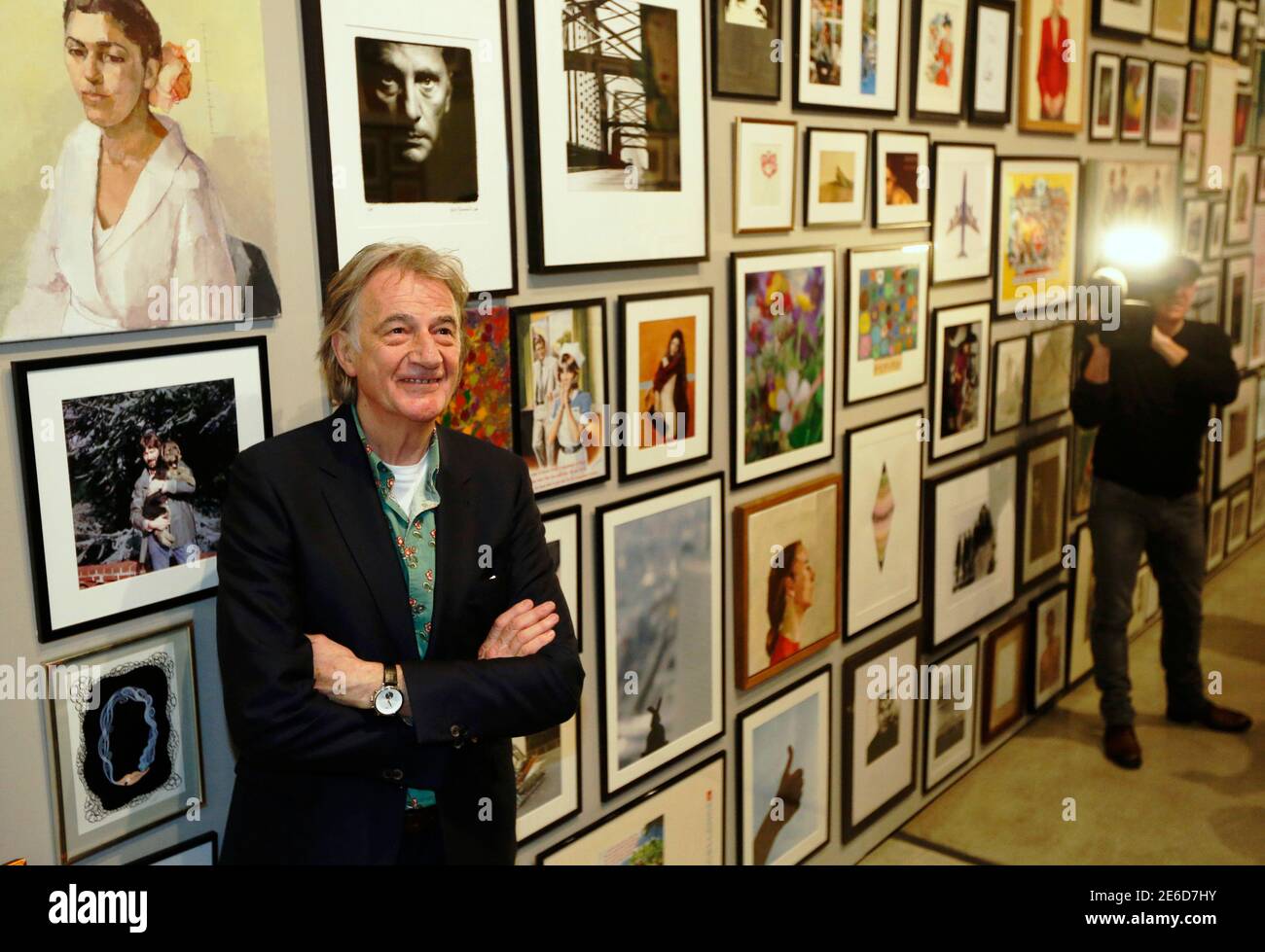 Fashion designer Paul Smith poses during the media launch of the exhibition  