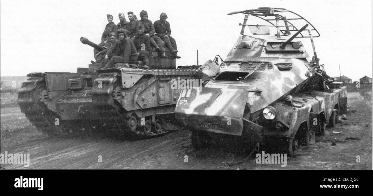 Soviet used Churchill Mk IV Tank at the fourth battle of Kharkov in 1943  Stock Photo - Alamy