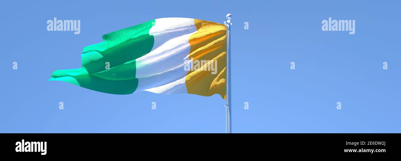 3D rendering of the national flag of Cote dIvoire waving in the wind ...