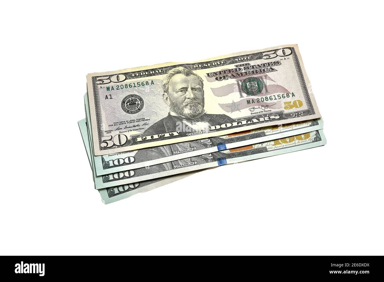 100 and 50 dollars, paper banknotes, finance Stock Photo