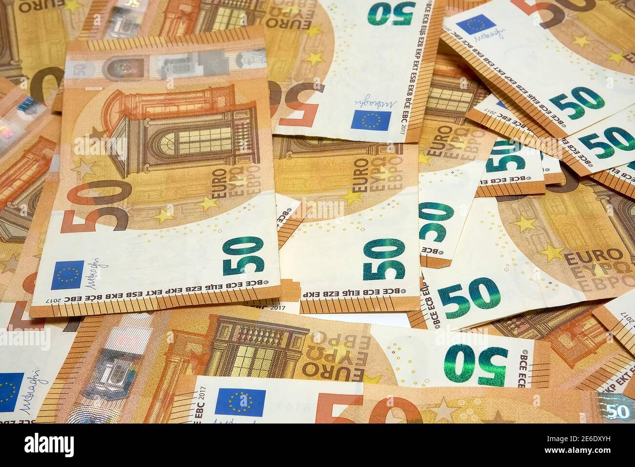 Euro deposits, banknotes currency finances Stock Photo