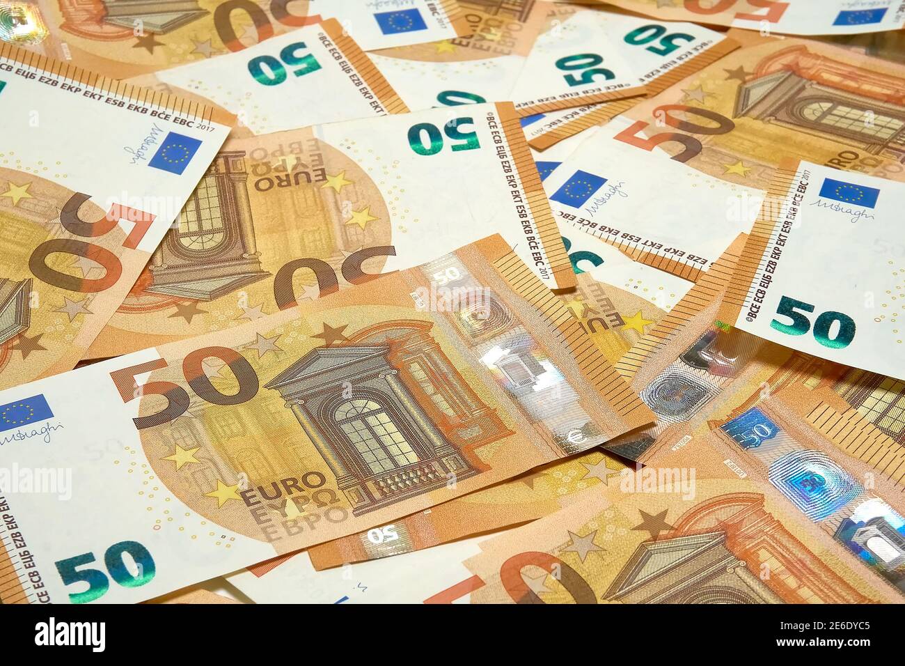 Euro deposits, banknotes currency finances Stock Photo