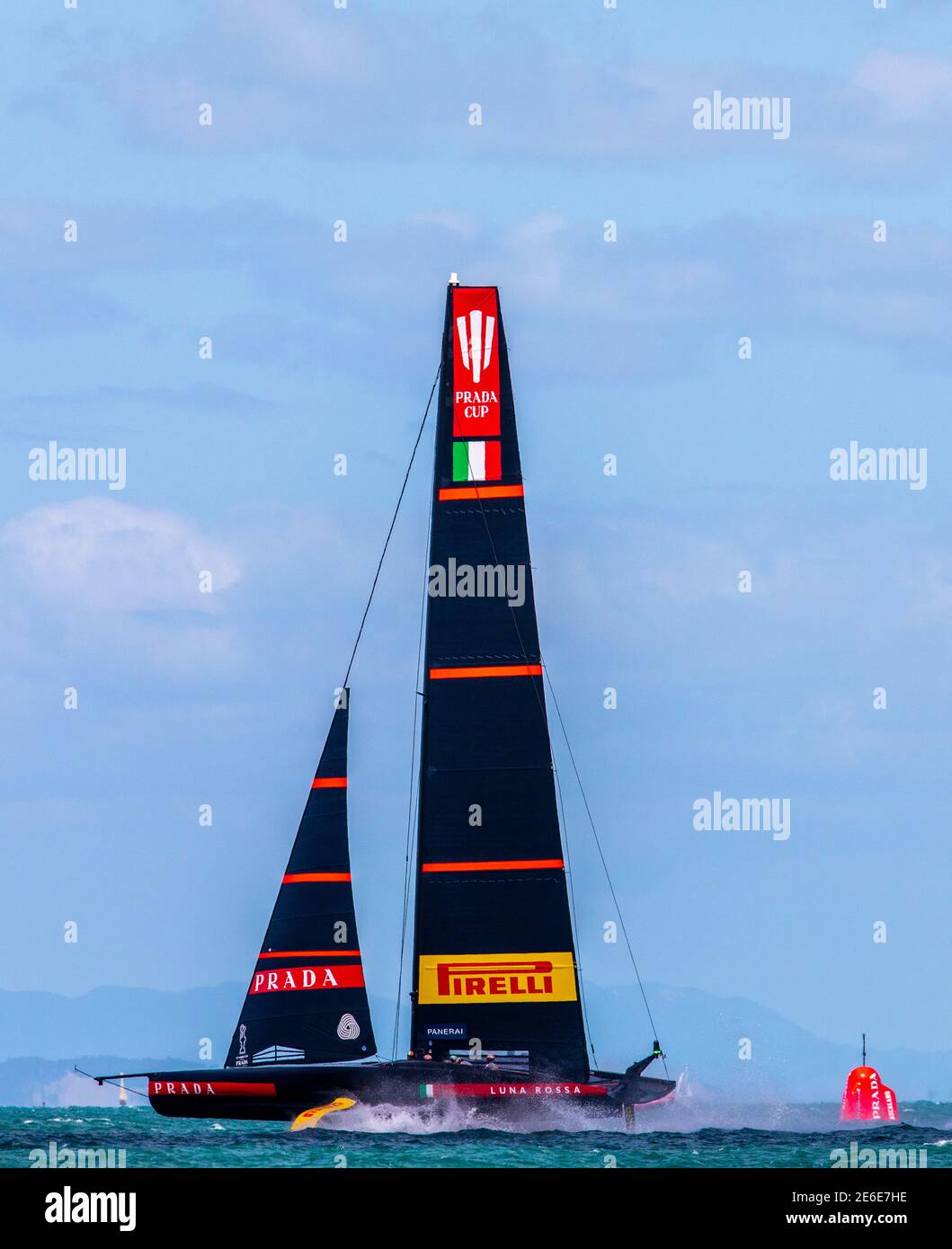 Auckland, New Zealand. 29th Jan, 2021. Luna Rossa in the Semi Final of the Prada Cup Credit: imageimage/Alamy Live News Stock Photo