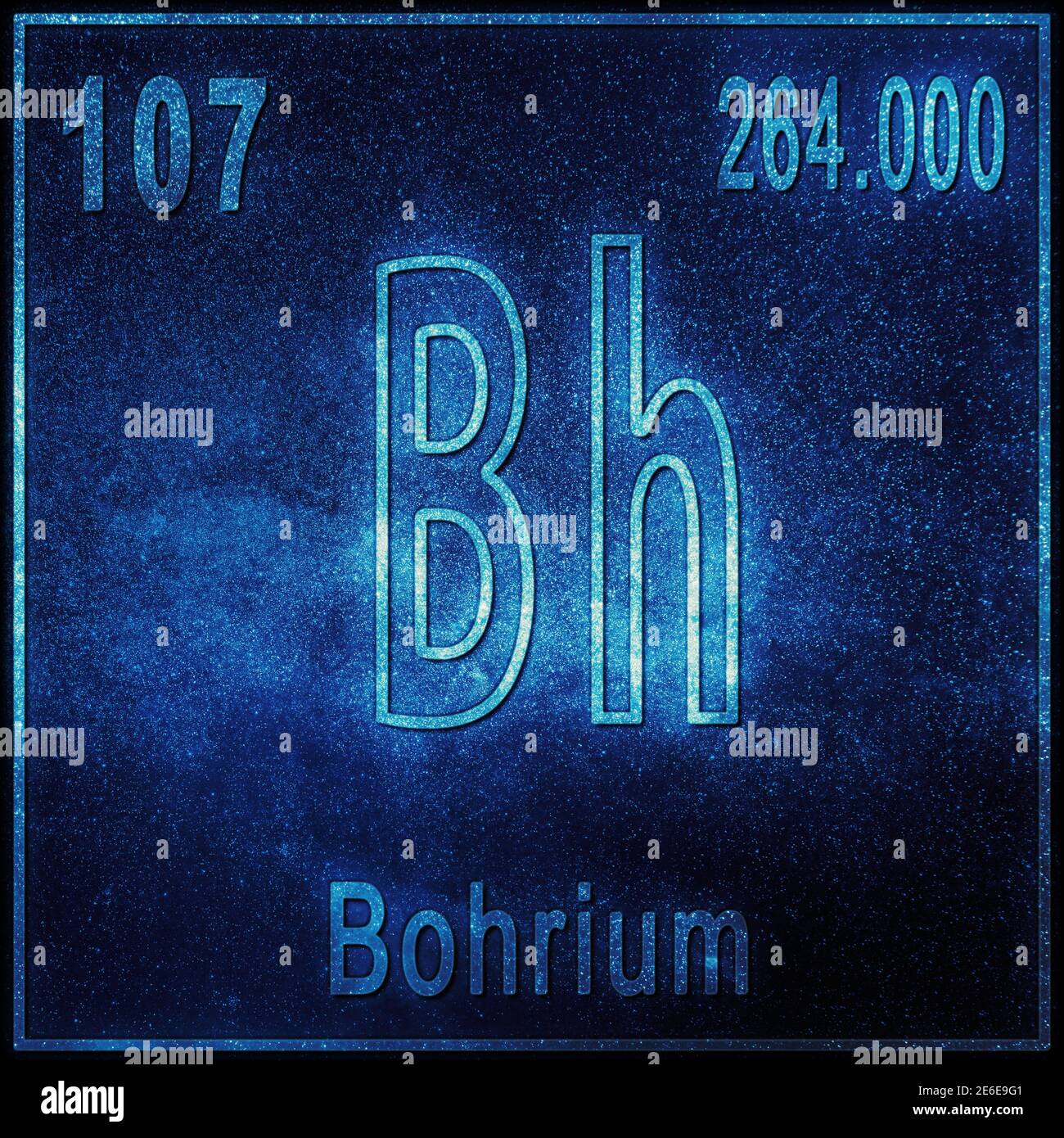 Bohrium chemical element, Sign with atomic number and atomic weight, Periodic Table Element Stock Photo