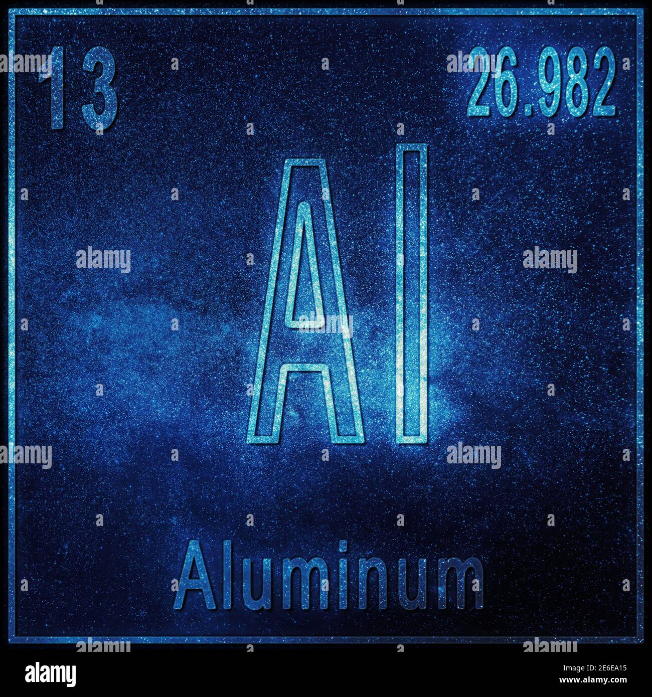 Aluminum chemical element, Sign with atomic number and atomic weight