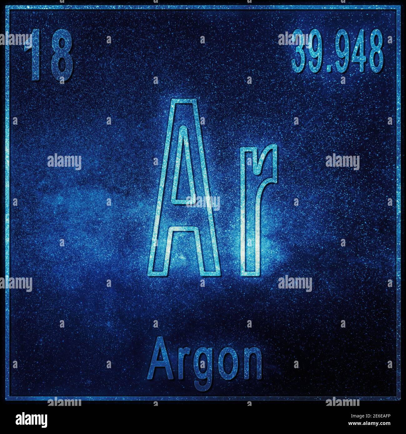 Argon chemical element, Sign with atomic number and atomic weight, Periodic Table Element Stock Photo