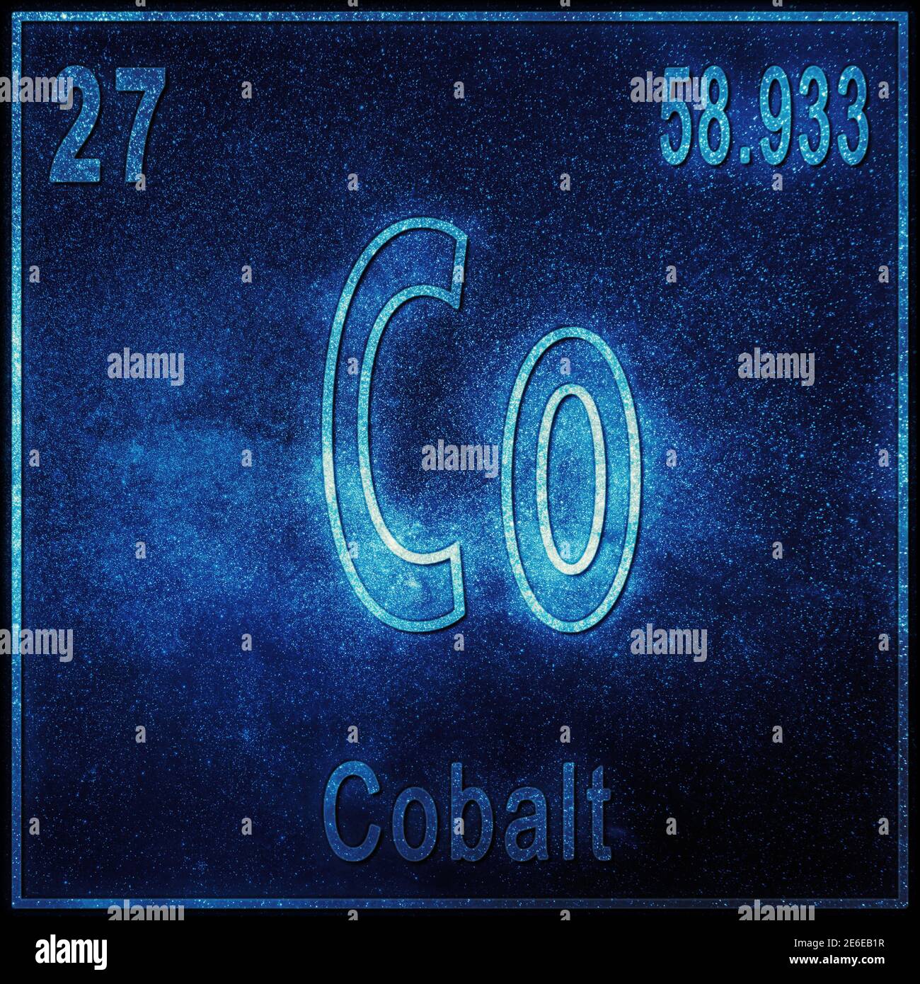 Cobalt chemical element, Sign with atomic number and atomic weight, Periodic Table Element Stock Photo