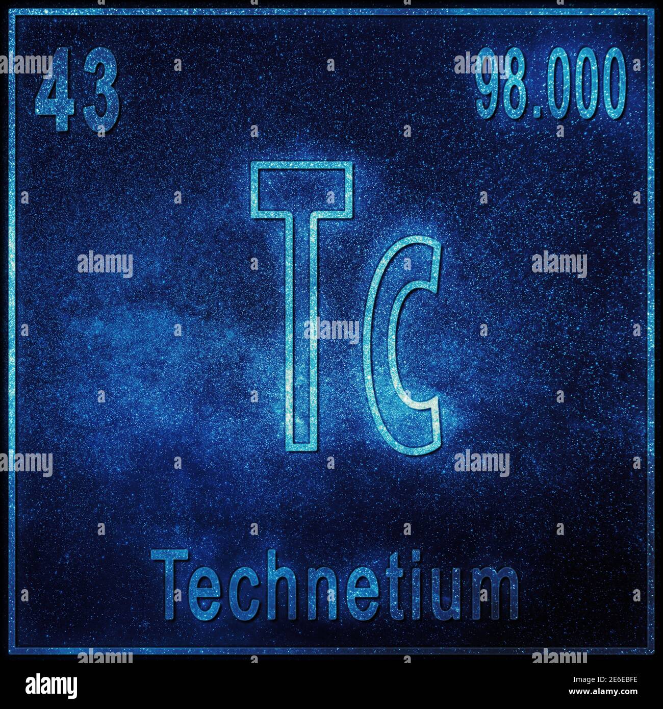 Technetium chemical element, Sign with atomic number and atomic weight, Periodic Table Element Stock Photo