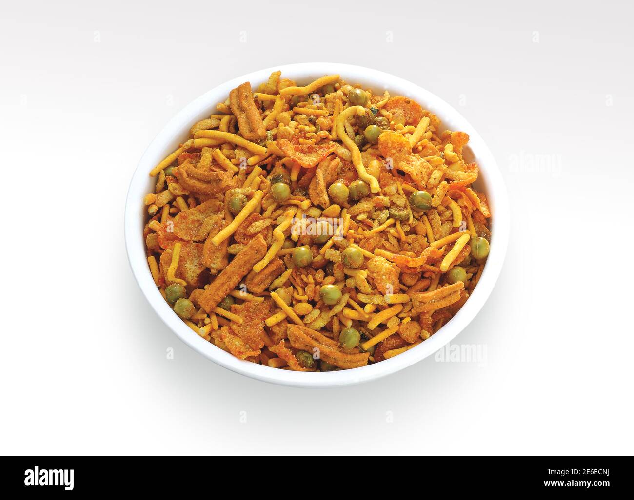Fresh and crunchy Nimco Mix, delicious blend of sev, peanuts, chick peas and fried lentil. Stock Photo