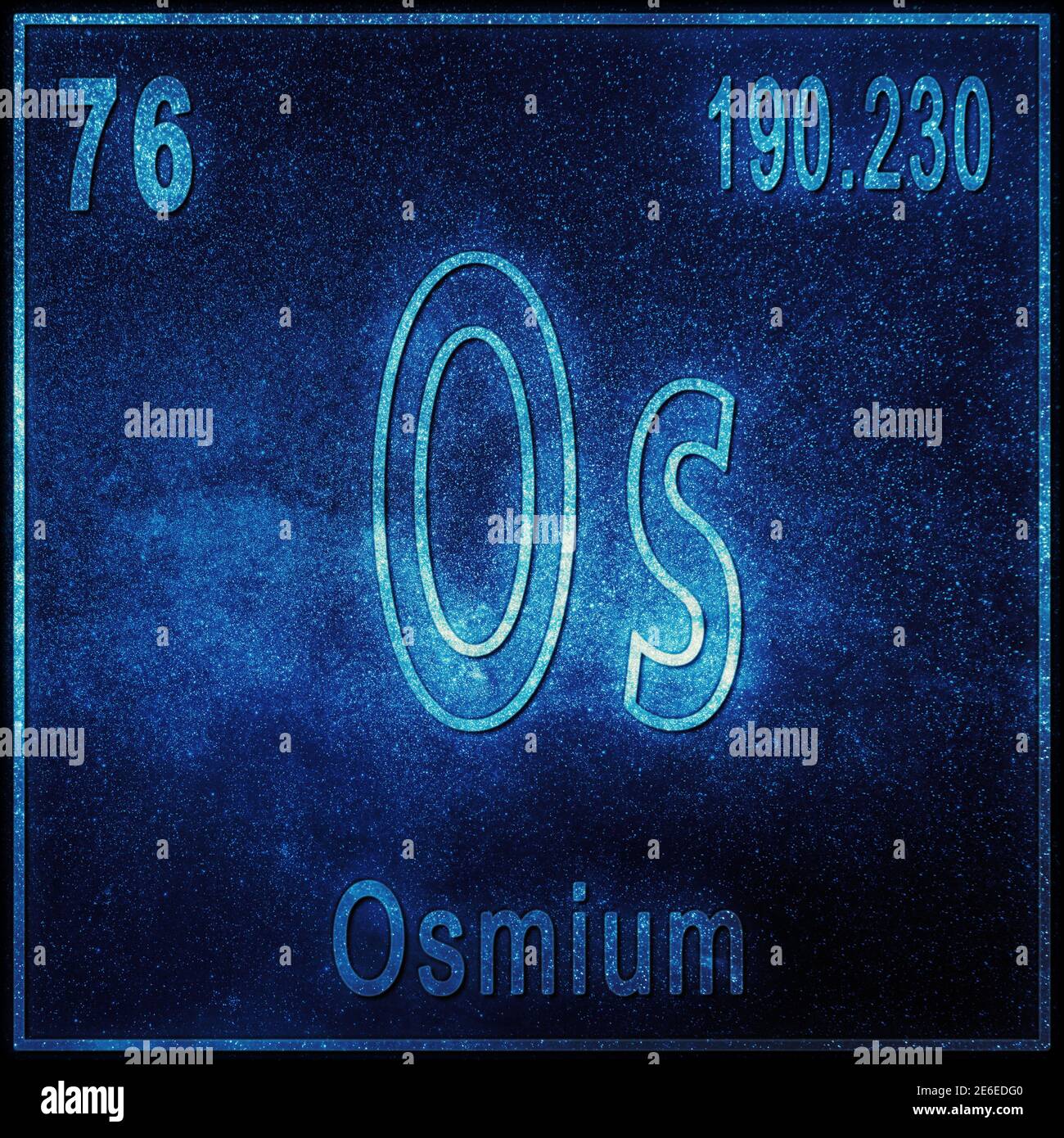 Osmium chemical element, Sign with atomic number and atomic weight, Periodic Table Element Stock Photo