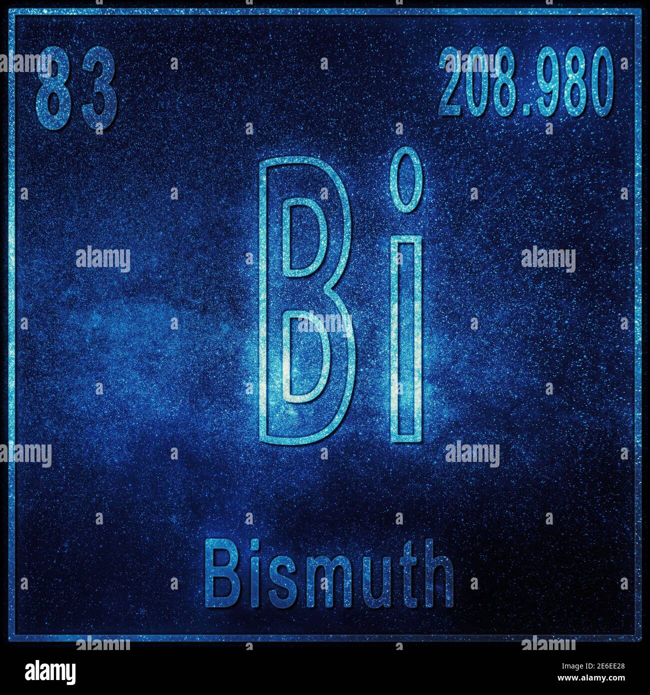 Bismuth chemical element, Sign with atomic number and atomic weight, Periodic Table Element Stock Photo