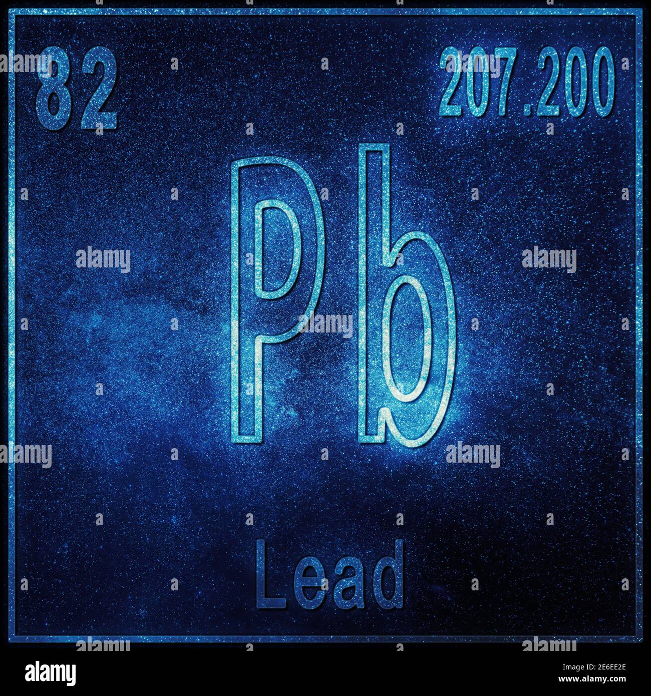 Lead chemical element, Sign with atomic number and atomic weight