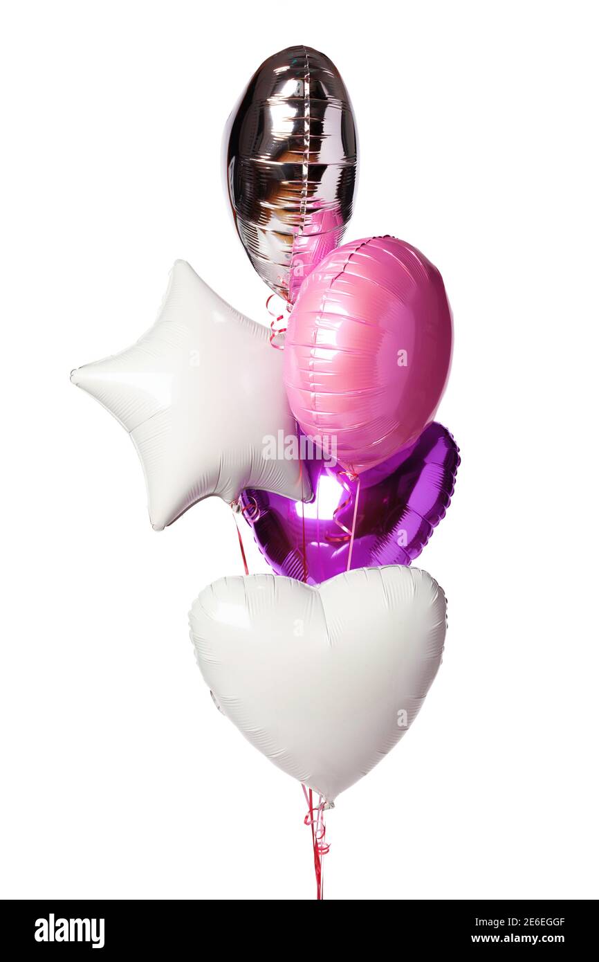 Bright colorful balloons isolated on white background Stock Photo - Alamy