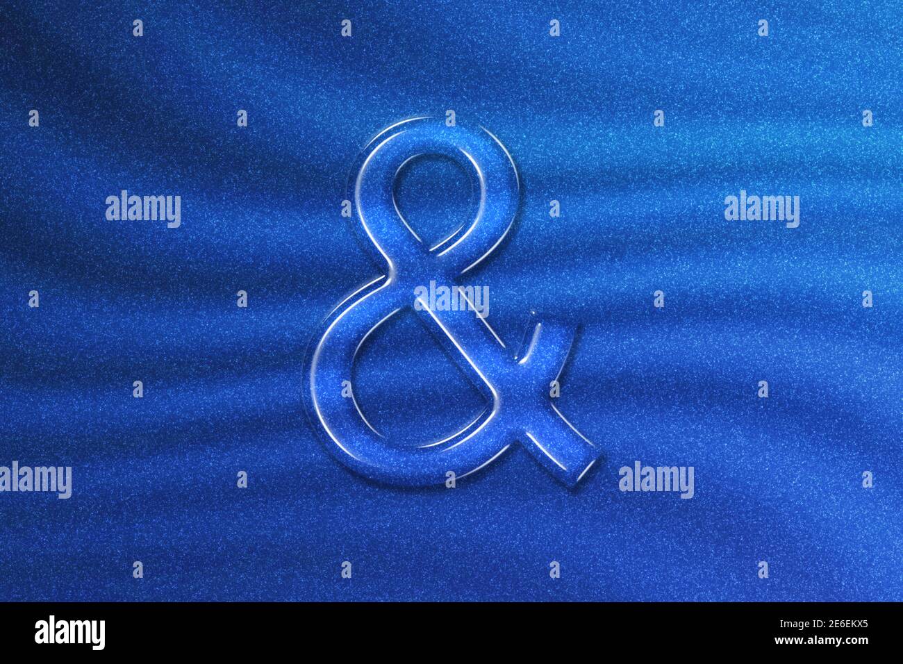 Ampersand Symbol, Ampersand icon, & and blue glitter background Stock