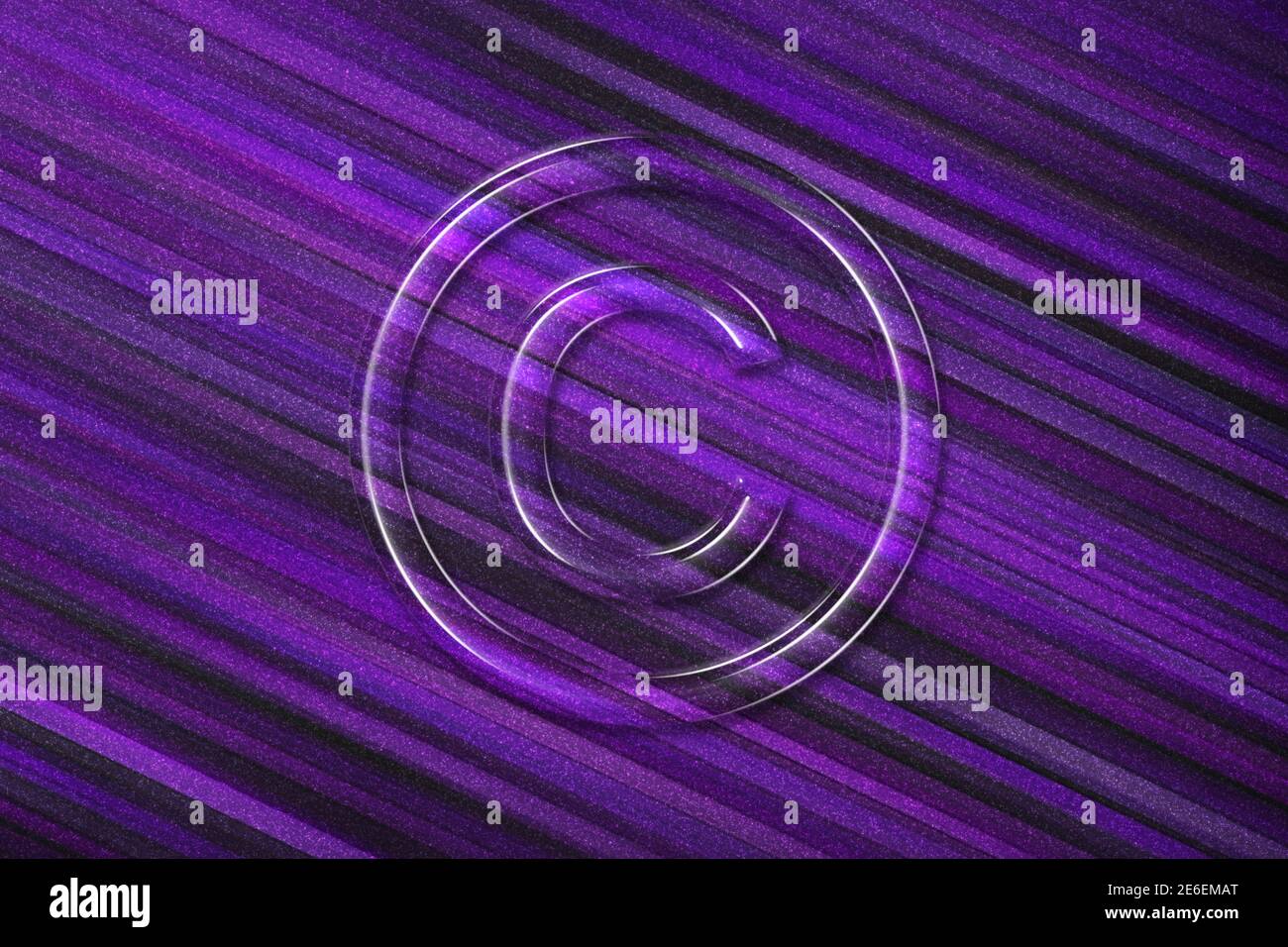 Copyright Symbol, C letter in circle, violet background Stock Photo - Alamy