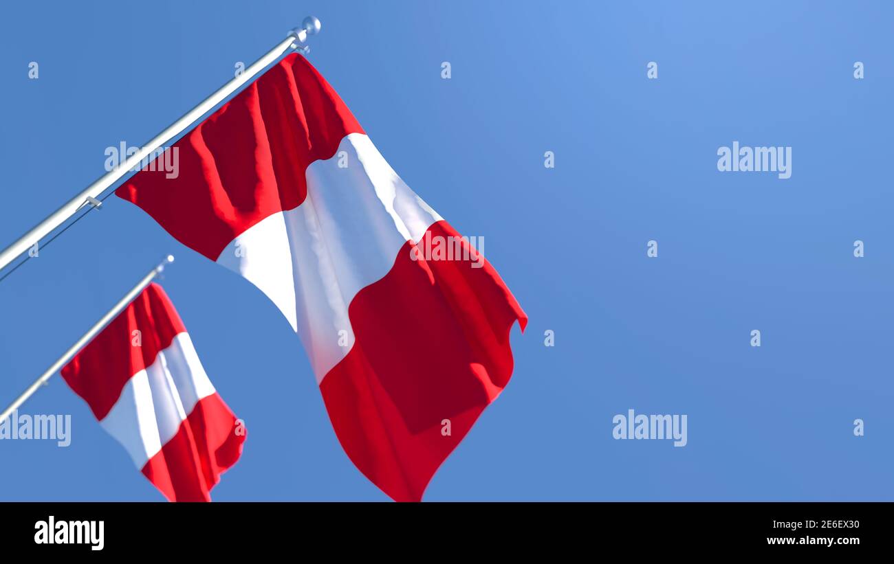 3D rendering of the national flag of Peru waving in the wind Stock ...