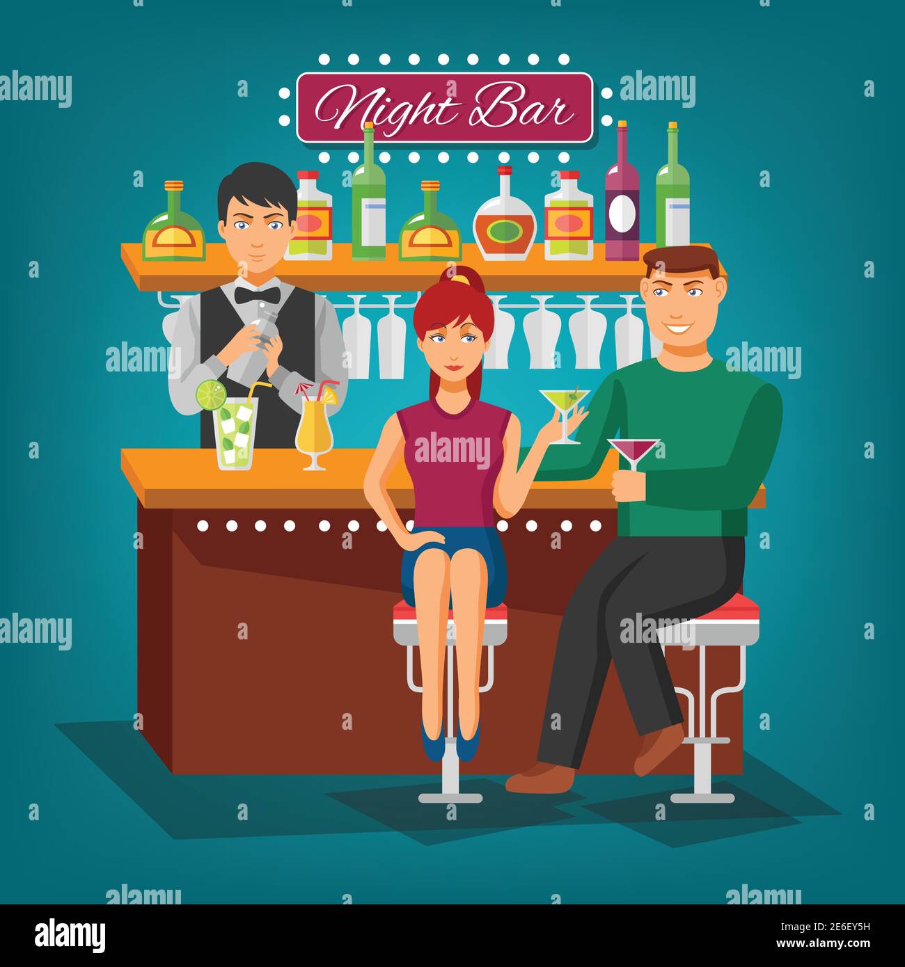 Bar girl Stock Vector Images Alamy